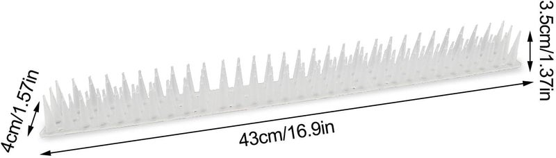 woobles Cat Defender Wall Fence Spikes - Anti Bird Spikes | Transparent Bird Control Spikes For Roof & Balcony - Pack Of 12/16.97ft (5.1m) - Image 2